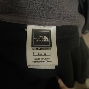 Gray North Face zip up/ button up coat